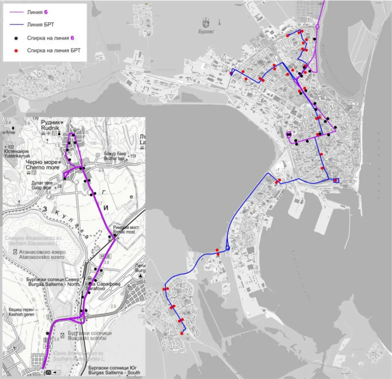 Маршрут на картата — Линия 6